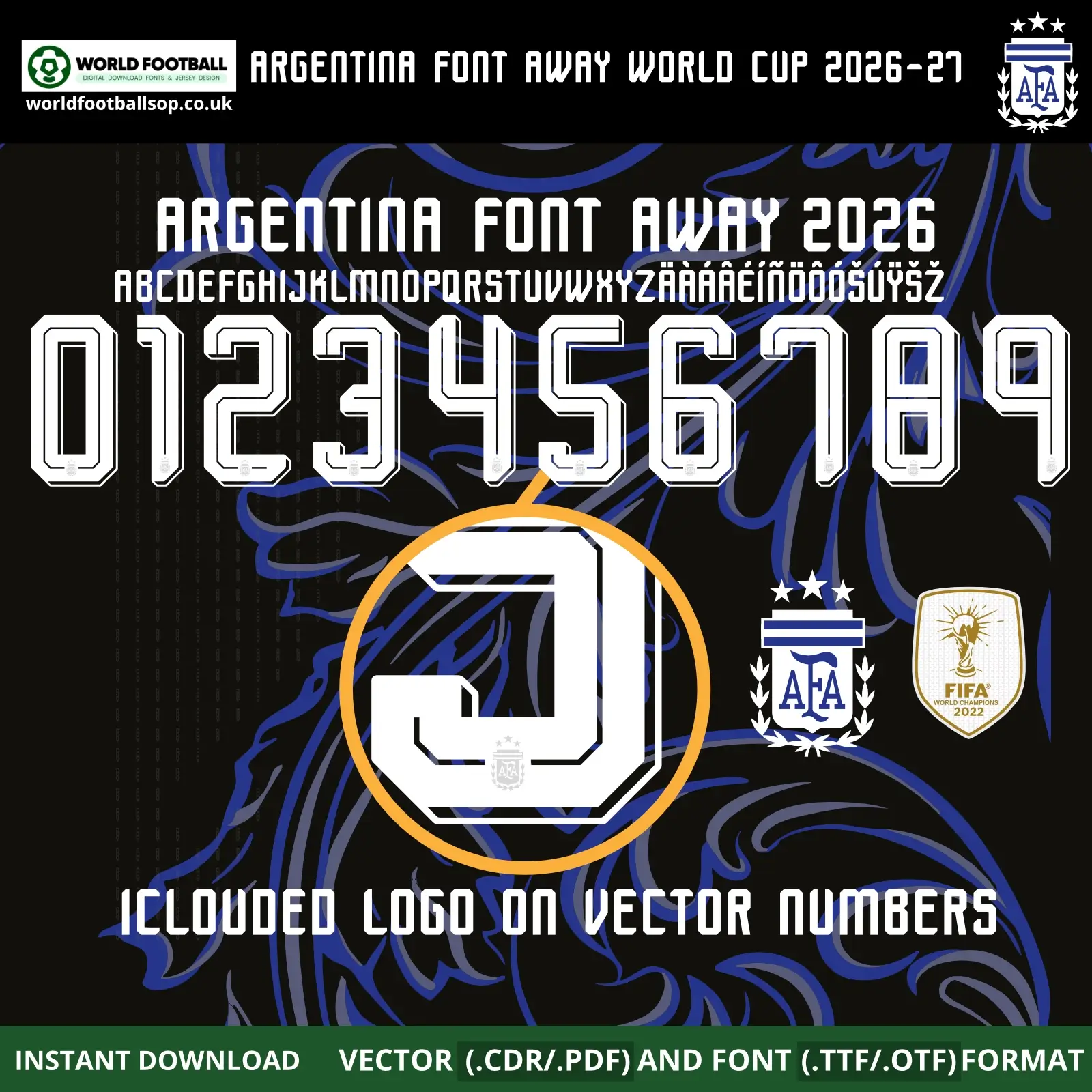 Argentina Away World Cup 2026 Font | TTF, OTF & Vector Files