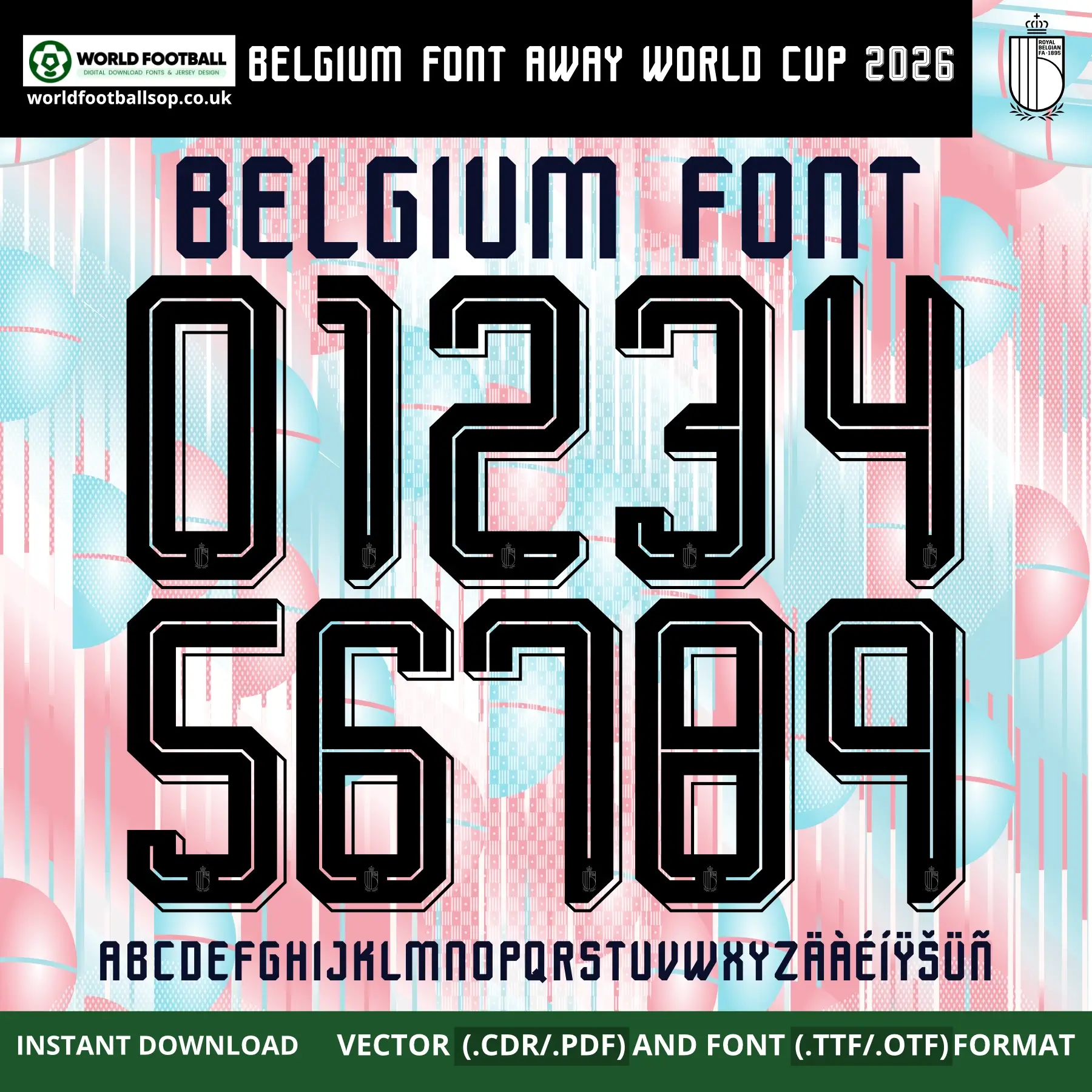 Belgium Away Font World Cup 2026 | TTF, OTF & Vector (CDR, PDF)