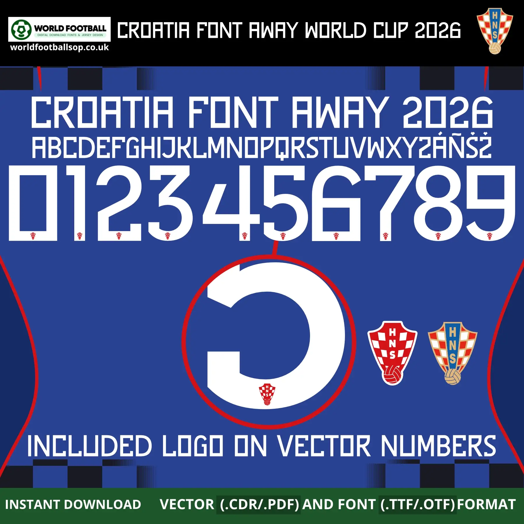 Croatia Away Font World Cup 2026 | TTF, OTF & Vector (CDR, PDF)