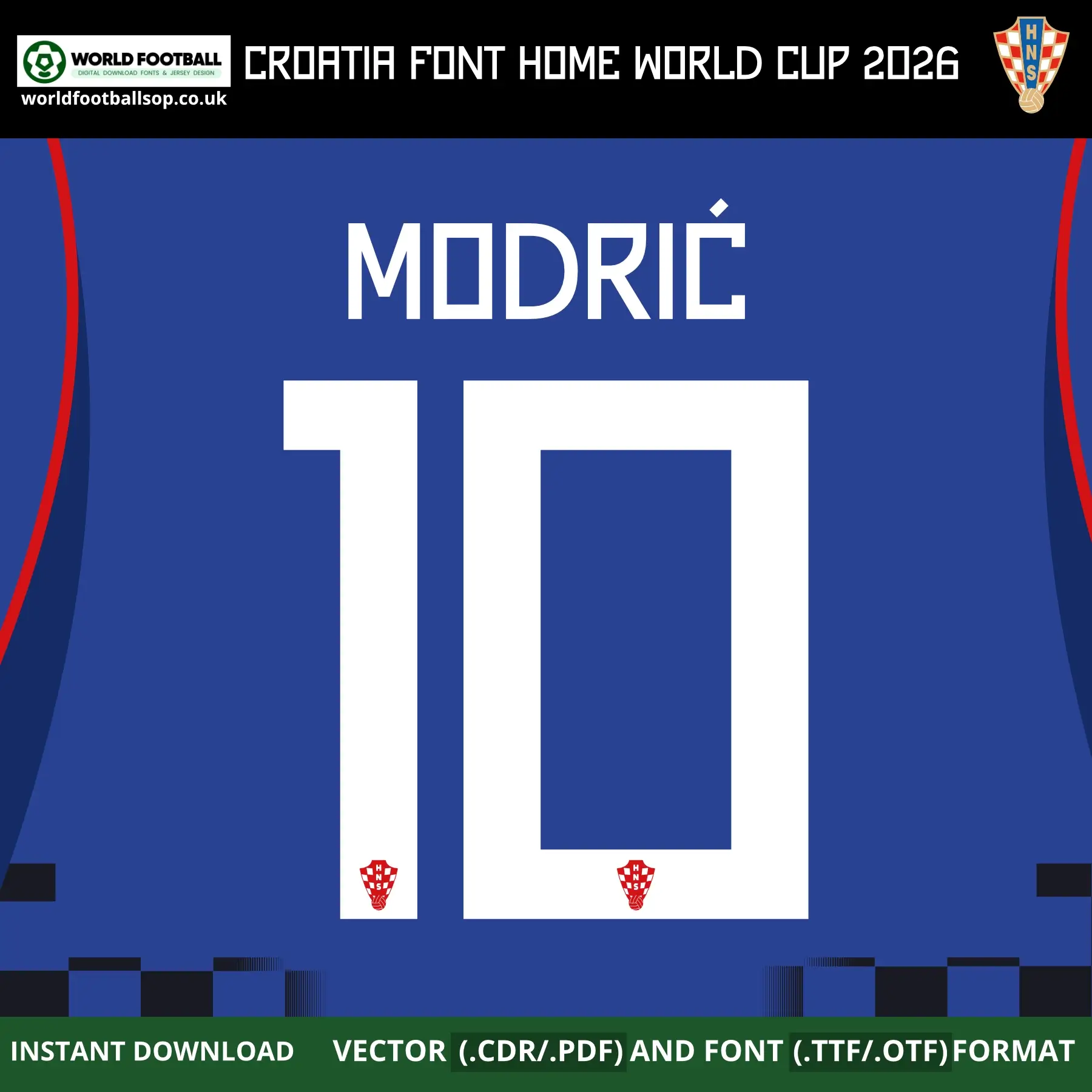 Croatia Away Font World Cup 2026 | TTF, OTF & Vector (CDR, PDF)