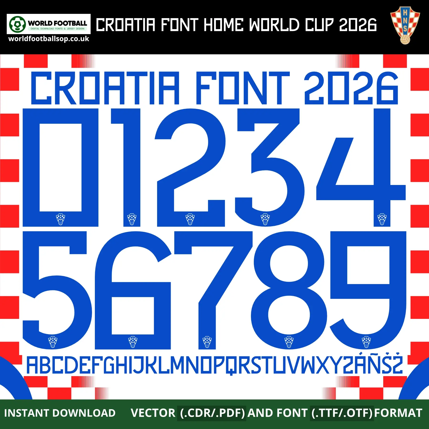 Croatia Home Font World Cup 2026 | TTF, OTF & Vector (CDR, PDF)