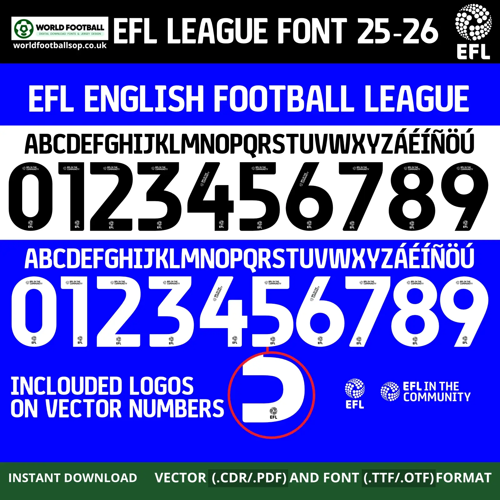 EFL English Football League Font 25-26 | TTF, OTF & Vector (CDR, PDF)