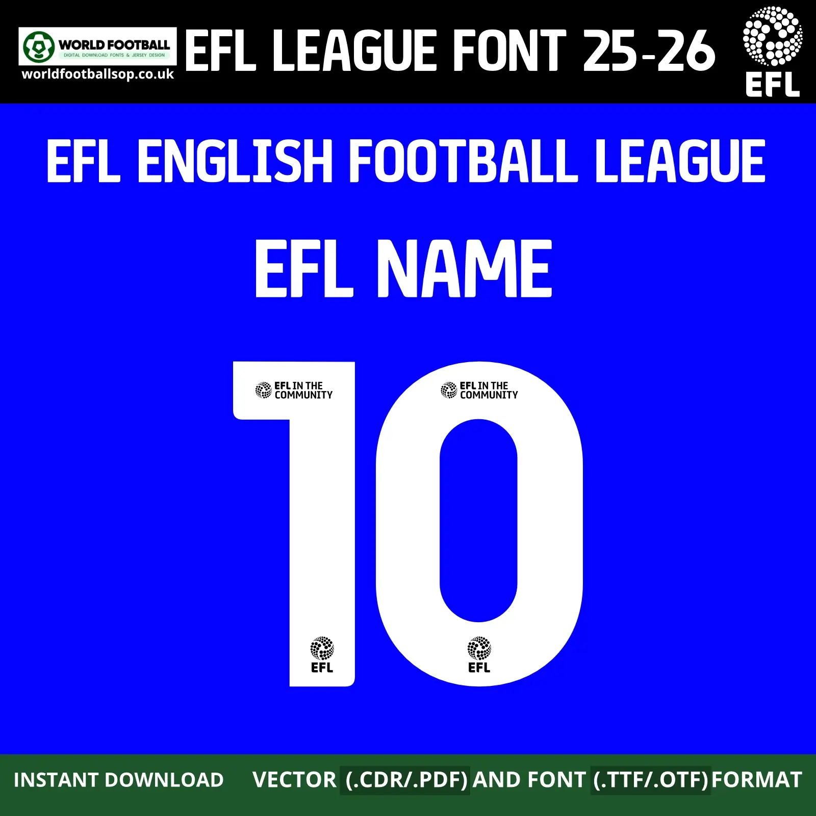 EFL English Football League Font 25-26 | TTF, OTF & Vector (CDR, PDF)