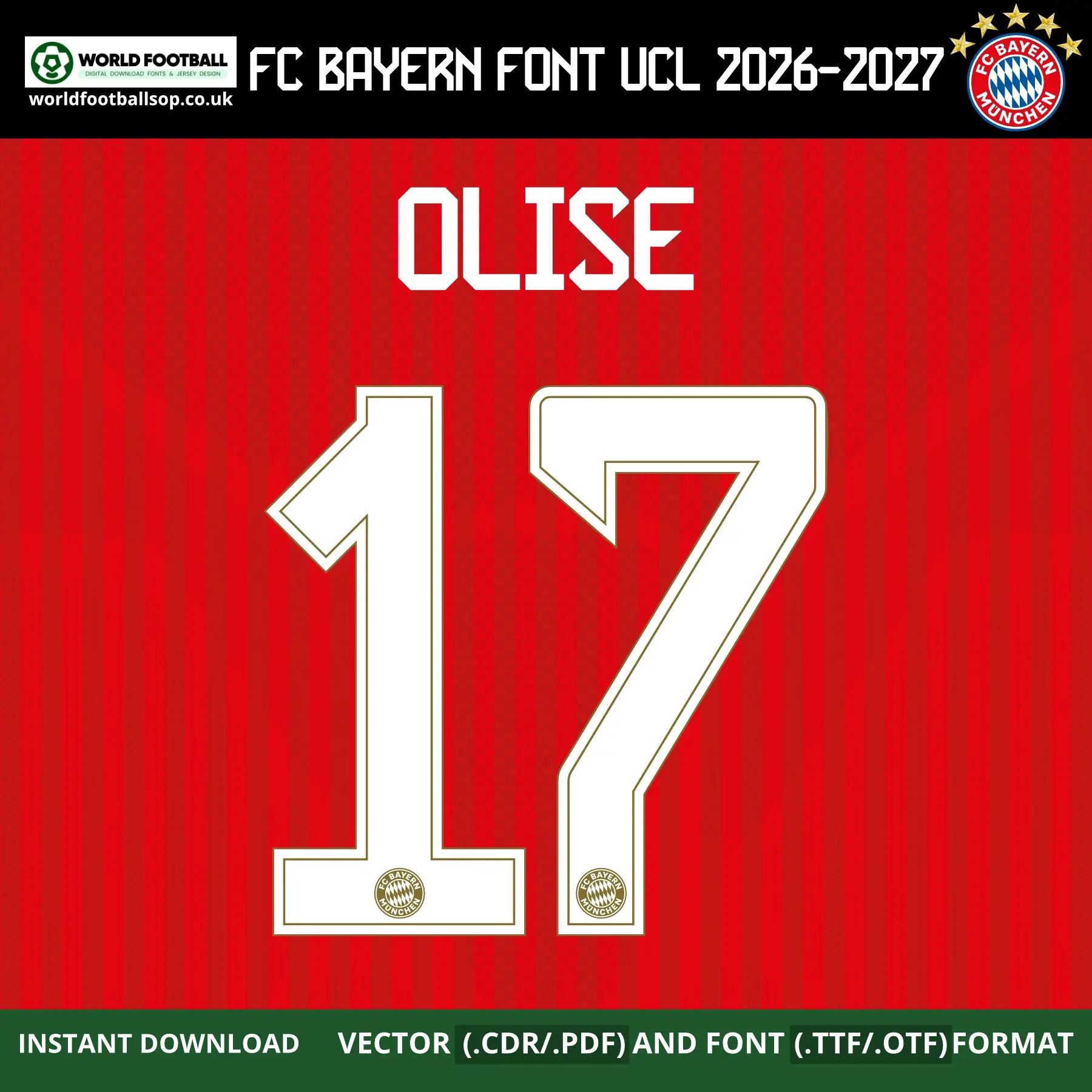 FC Bayern München Font UCL 2026-27 | TTF, OTF & Vector (CDR, PDF)