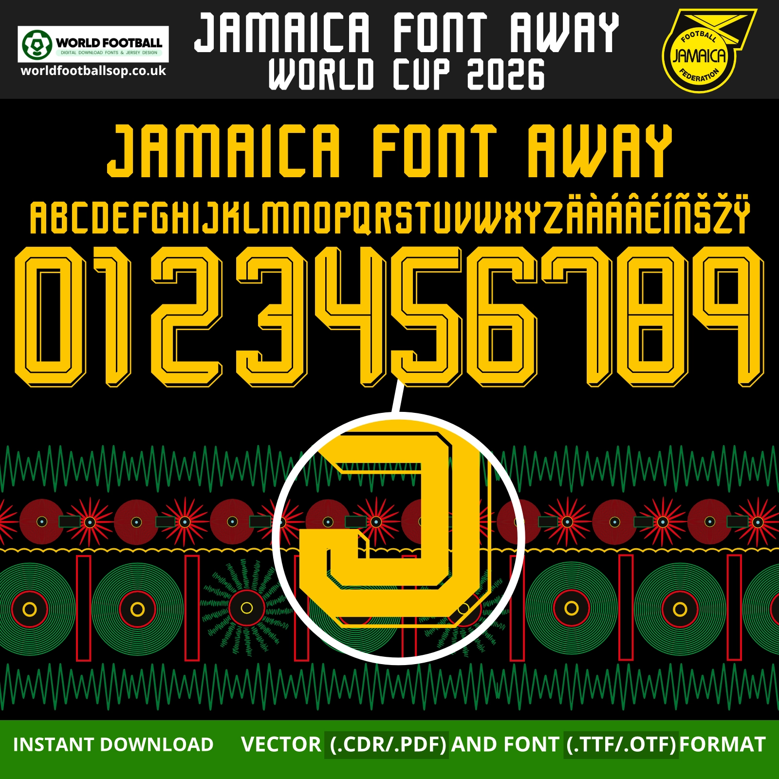 Jamaica Font Away World Cup 2026 | TTF, OTF & Vector (CDR, PDF)
