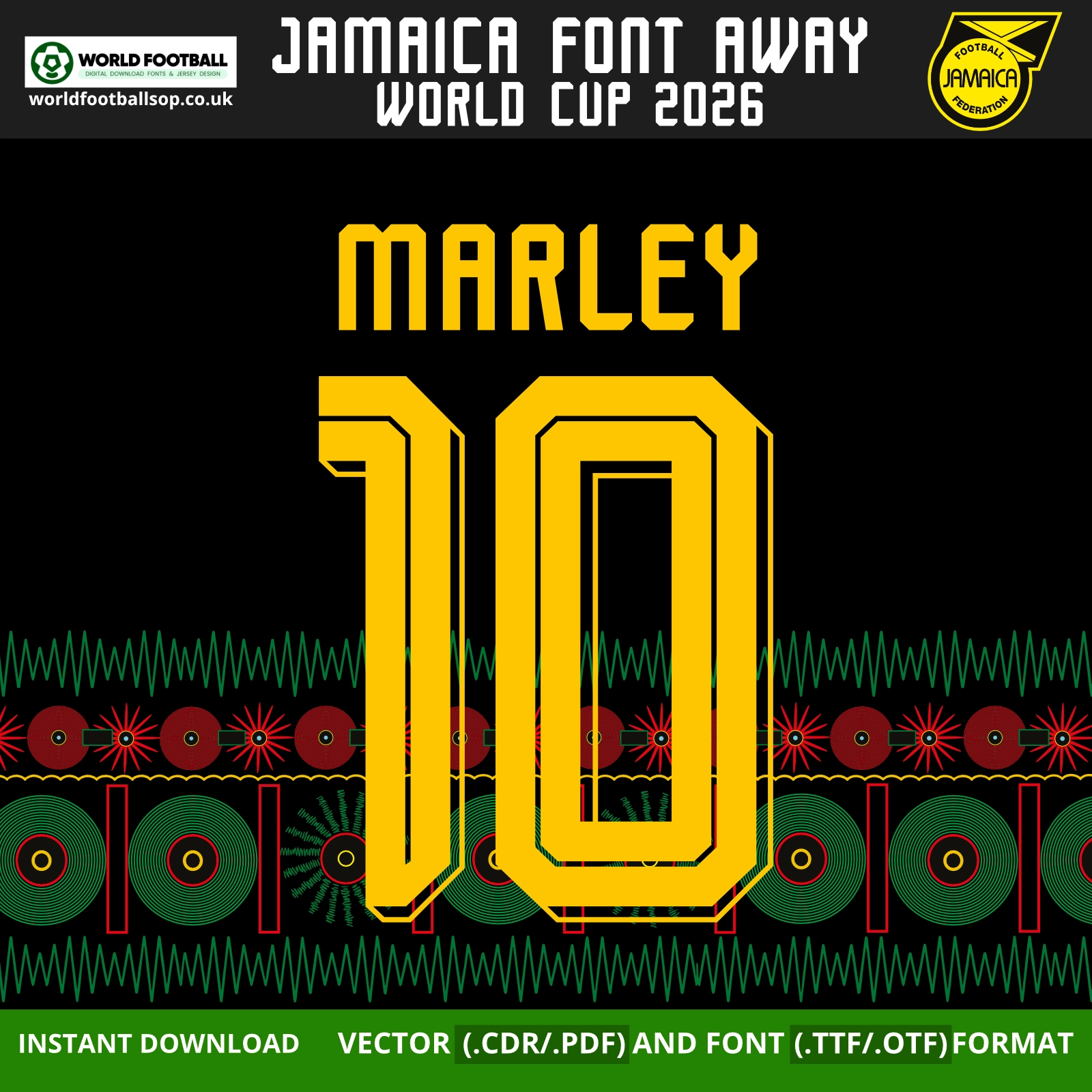 Jamaica Font Away World Cup 2026 | TTF, OTF & Vector (CDR, PDF)