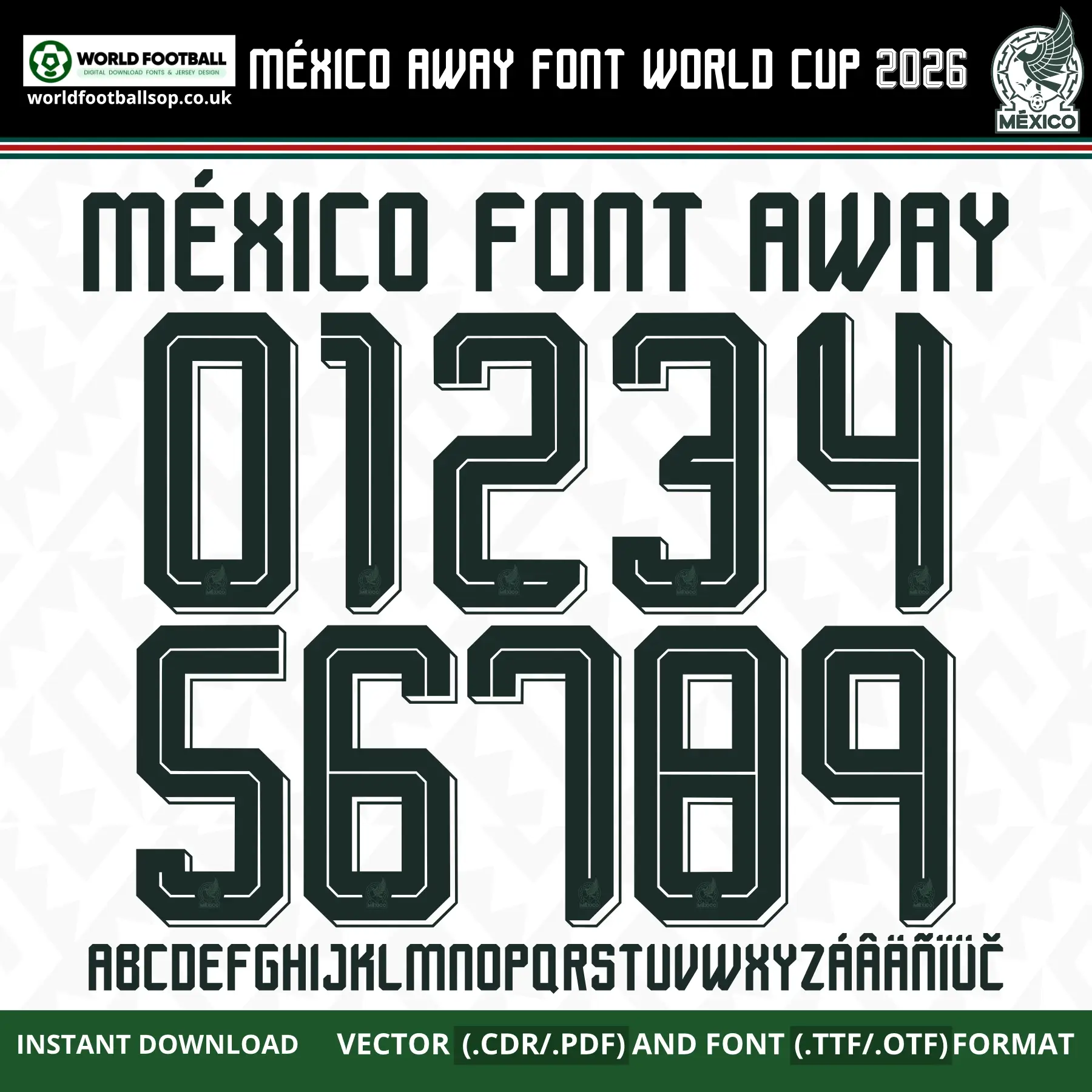Mexico Away World Cup 2026 Font | TTF, OTF & Vector Files (CDR, PDF)