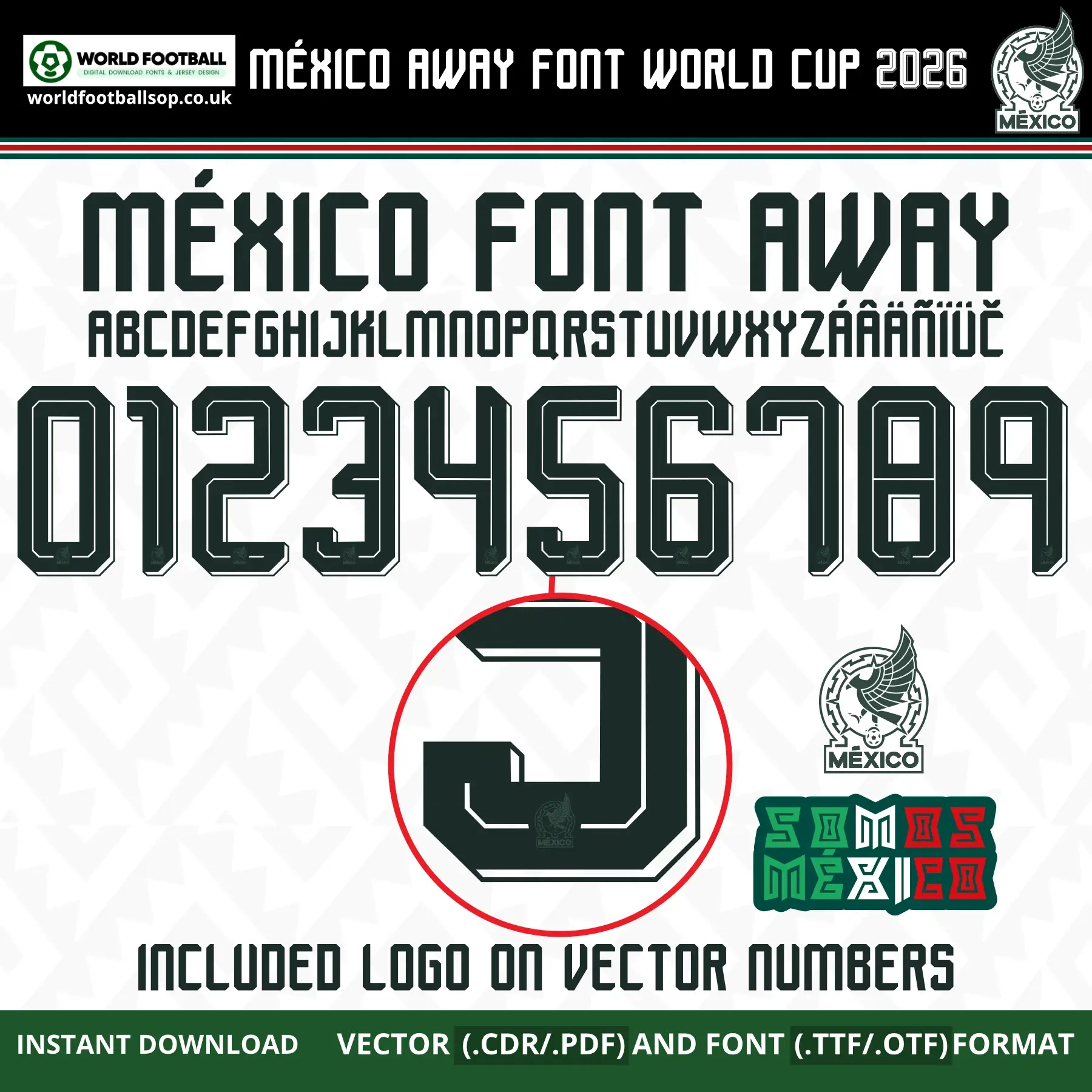 Mexico Away World Cup 2026 Font | TTF, OTF & Vector Files (CDR, PDF)
