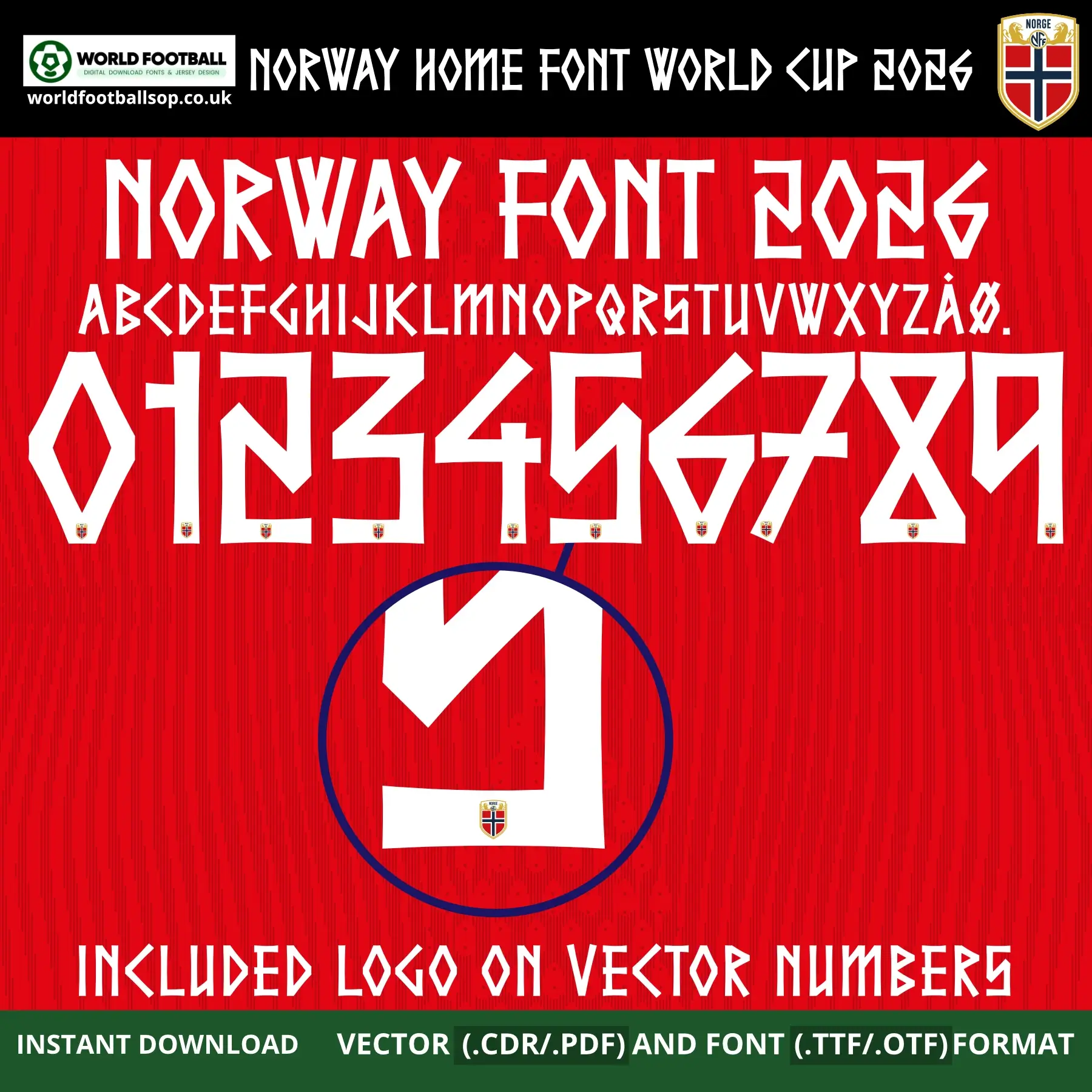 Norway Home Font World Cup 2026 | TTF, OTF & Vector (CDR, PDF)