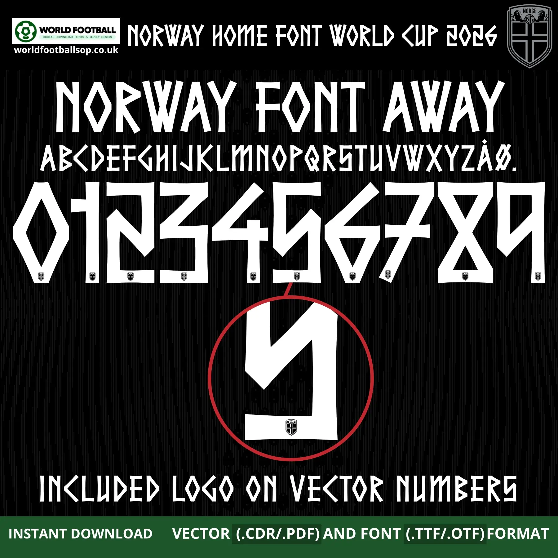 Norway Away Font World Cup 2026 | TTF, OTF & Vector (CDR, PDF)
