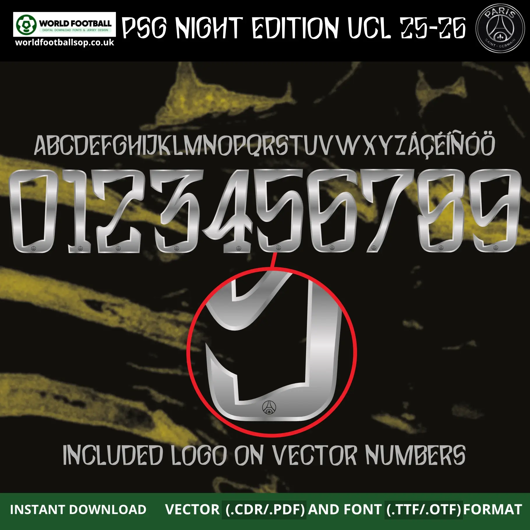PSG Night Edition Font UCL 2025-26 | TTF, OTF & Vector (CDR, PDF)