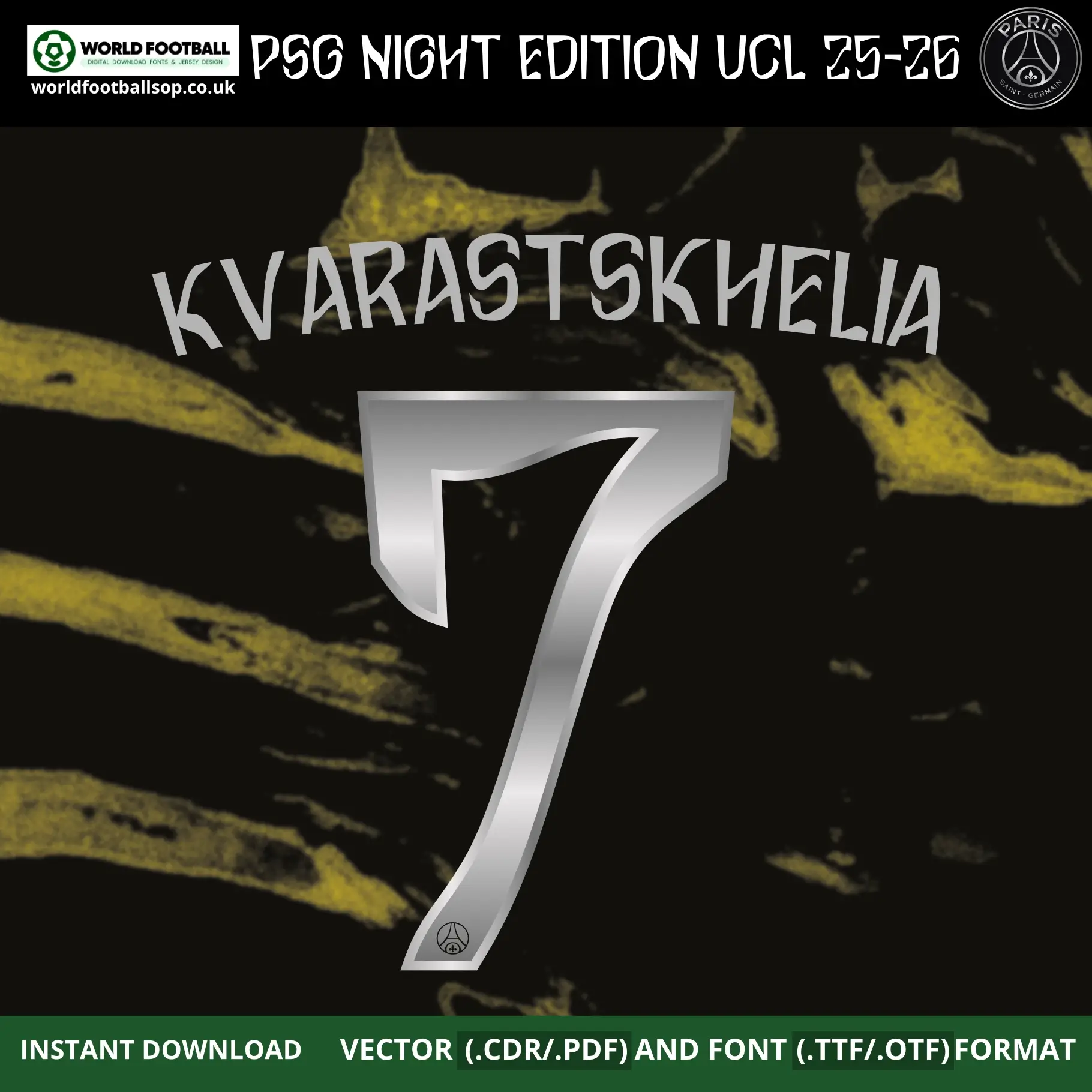 PSG Night Edition Font UCL 2025-26 | TTF, OTF & Vector (CDR, PDF)