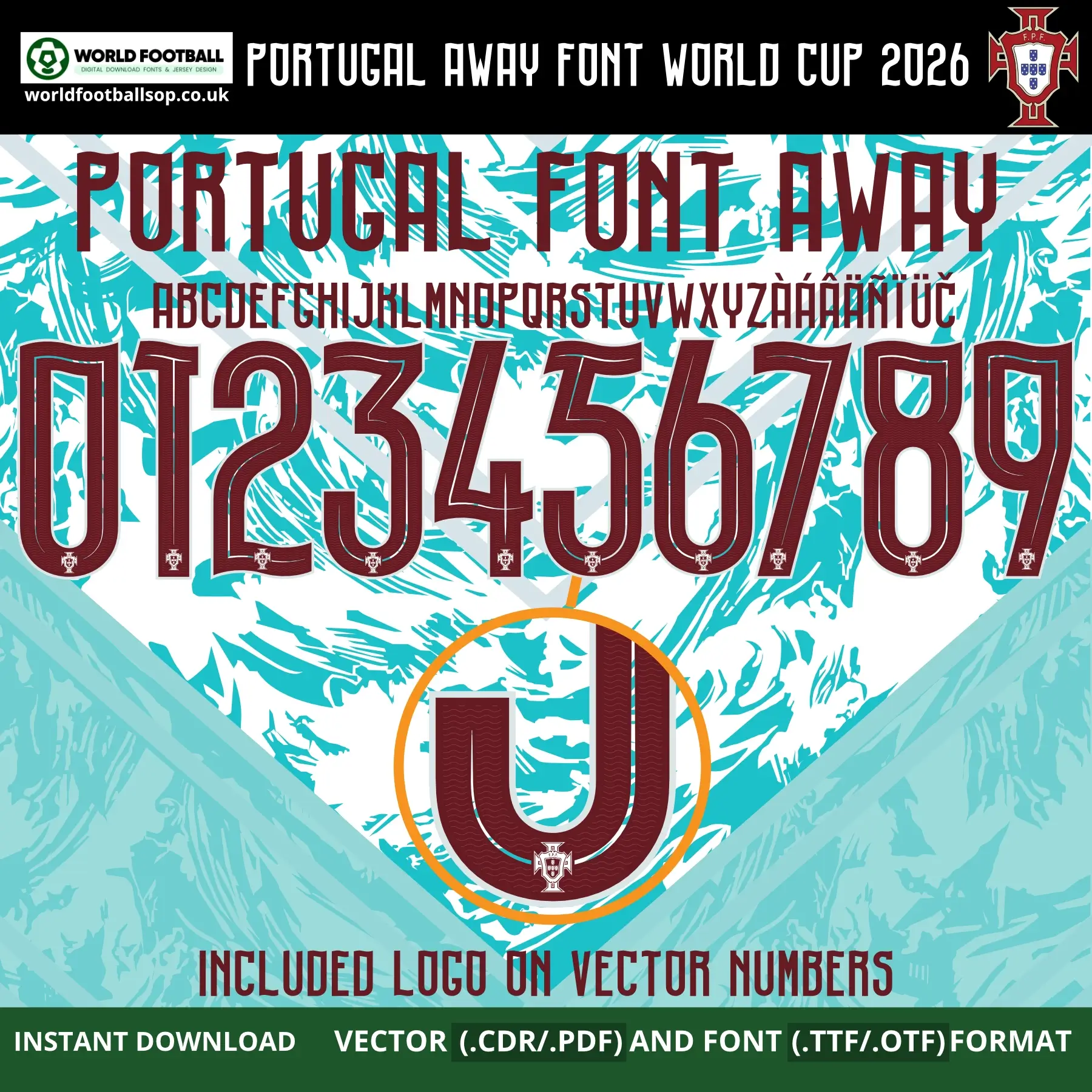 Portugal Away Font World Cup 2026 | TTF, OTF, Vector Files