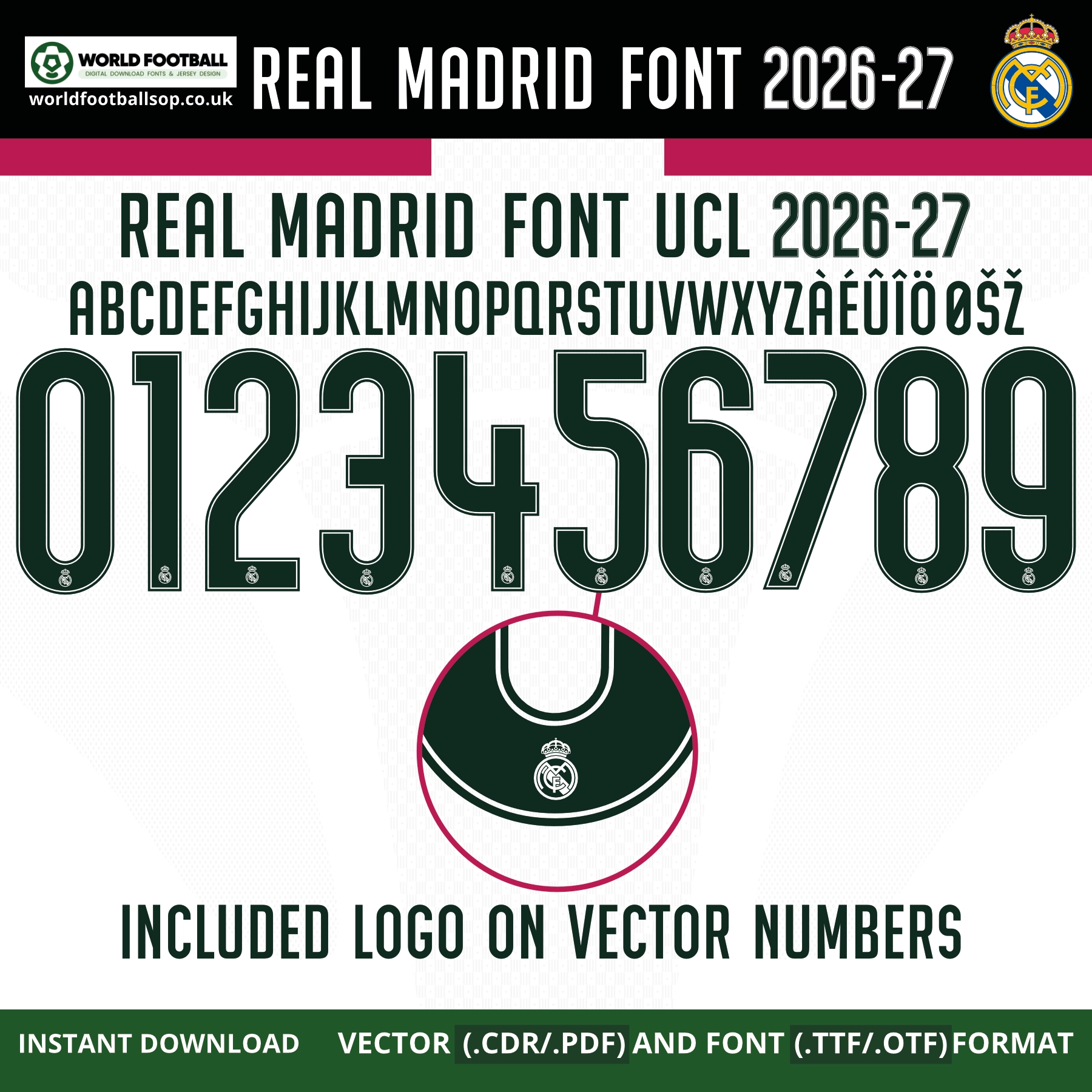 Real Madrid Font UCL 2026-27 | TTF, OTF & Vector (CDR, PDF)