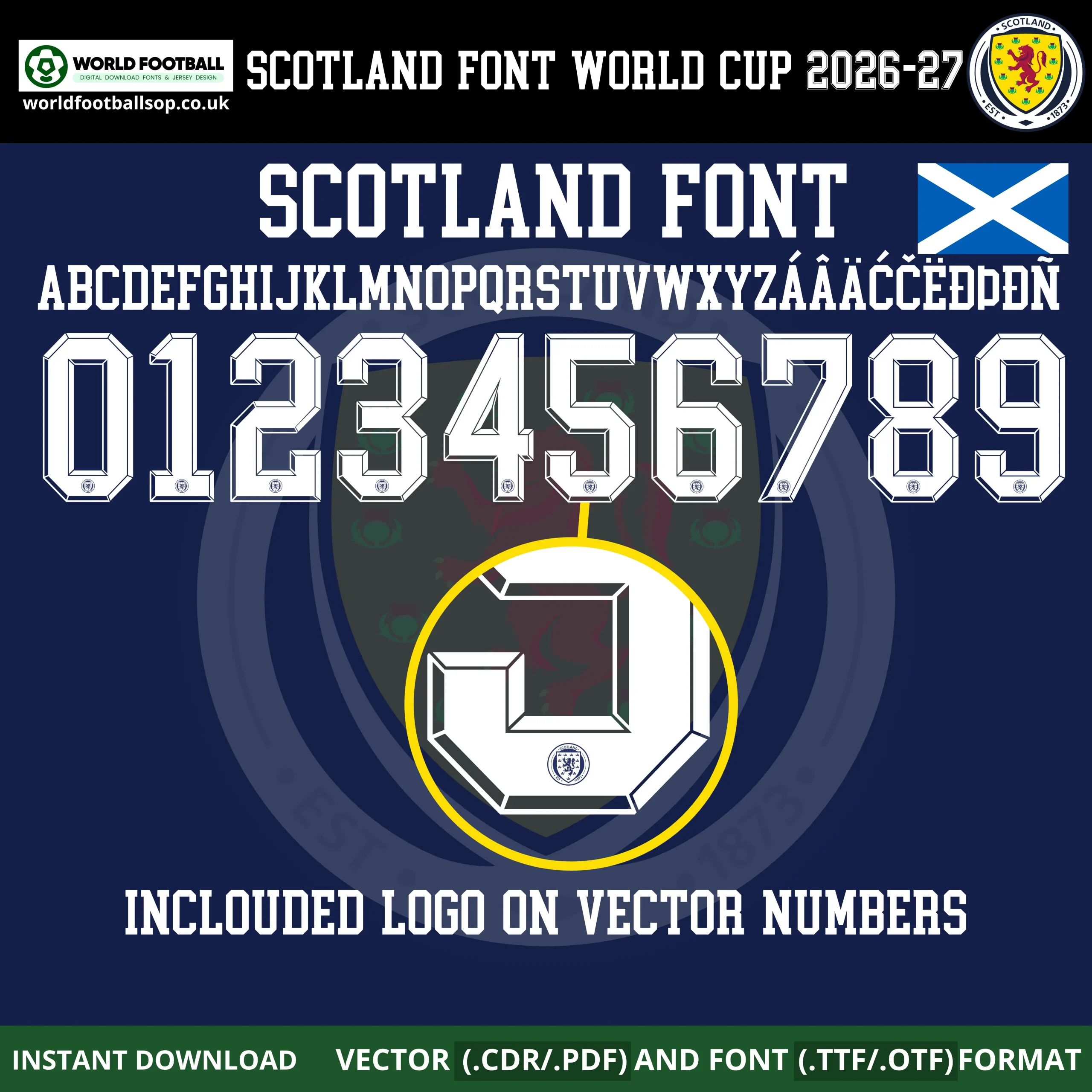 Scotland Font World Cup 2026 Home Kit | TTF, OTF & Vector Files