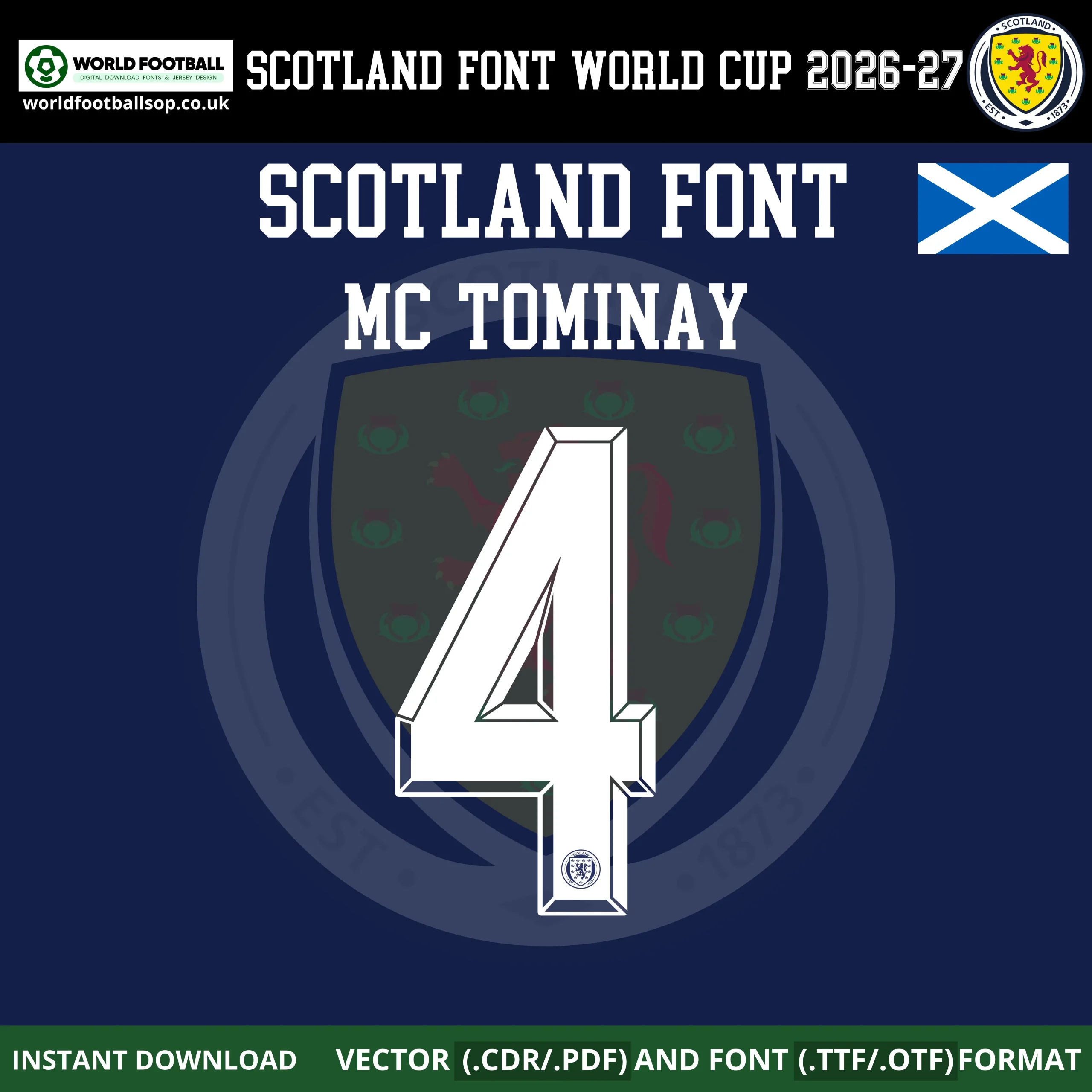 Scotland Font World Cup 2026 Home Kit | TTF, OTF & Vector Files