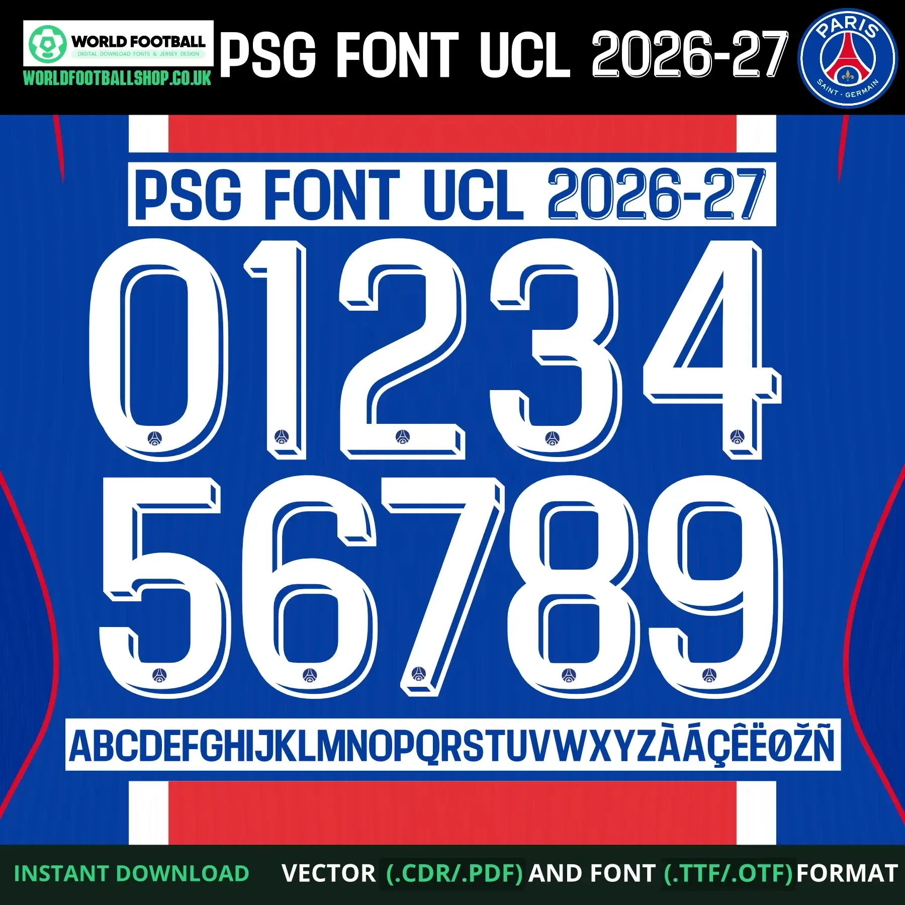 PSG Font UCL 2026-27 | TTF, OTF & Vector (CDR, PDF)