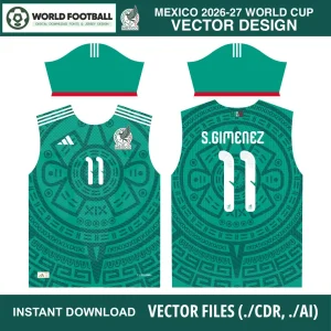 Mexico 2026 jersey vector back view AI CDR