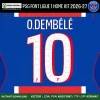 PSG Font Ligue 1 Home kit 2026-27 – O.Dembélé 10 player name and number on royal blue PSG Paris Saint-Germain Ligue 1 home jersey