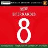 Manchester United Font 2026-27 UCL FA Cup – B.Fernandes 8 player name and number on red Manchester United home jersey